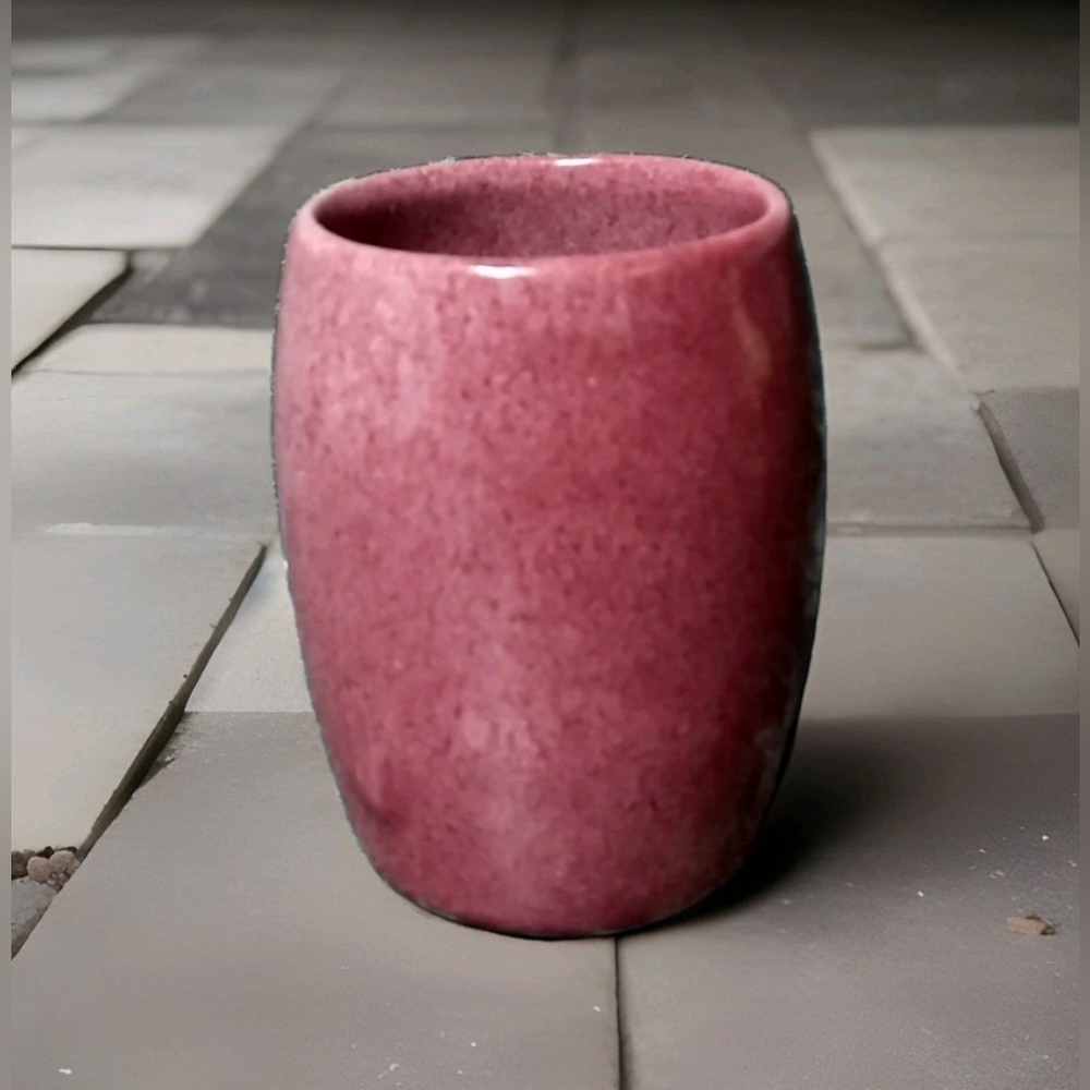 Vintage 3.5" Kansas Dryden Pottery Juice Tumbler  Mauve